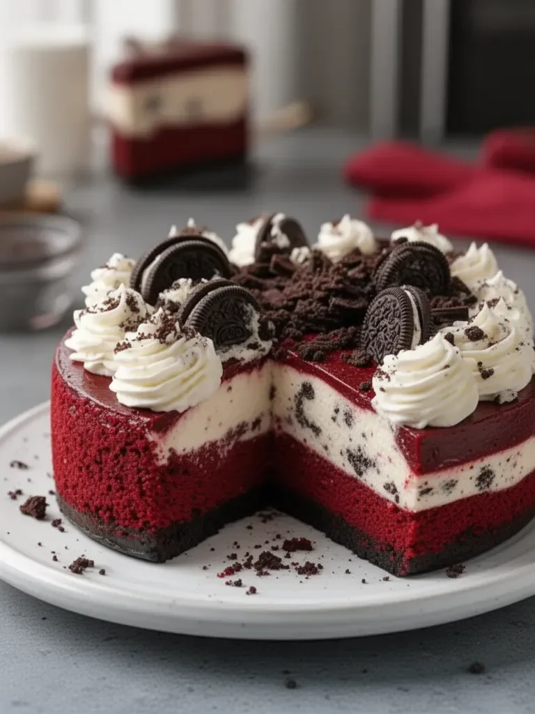 Perfección de Cheesecake de Oreo y Red Velvet - Receta Imperdible