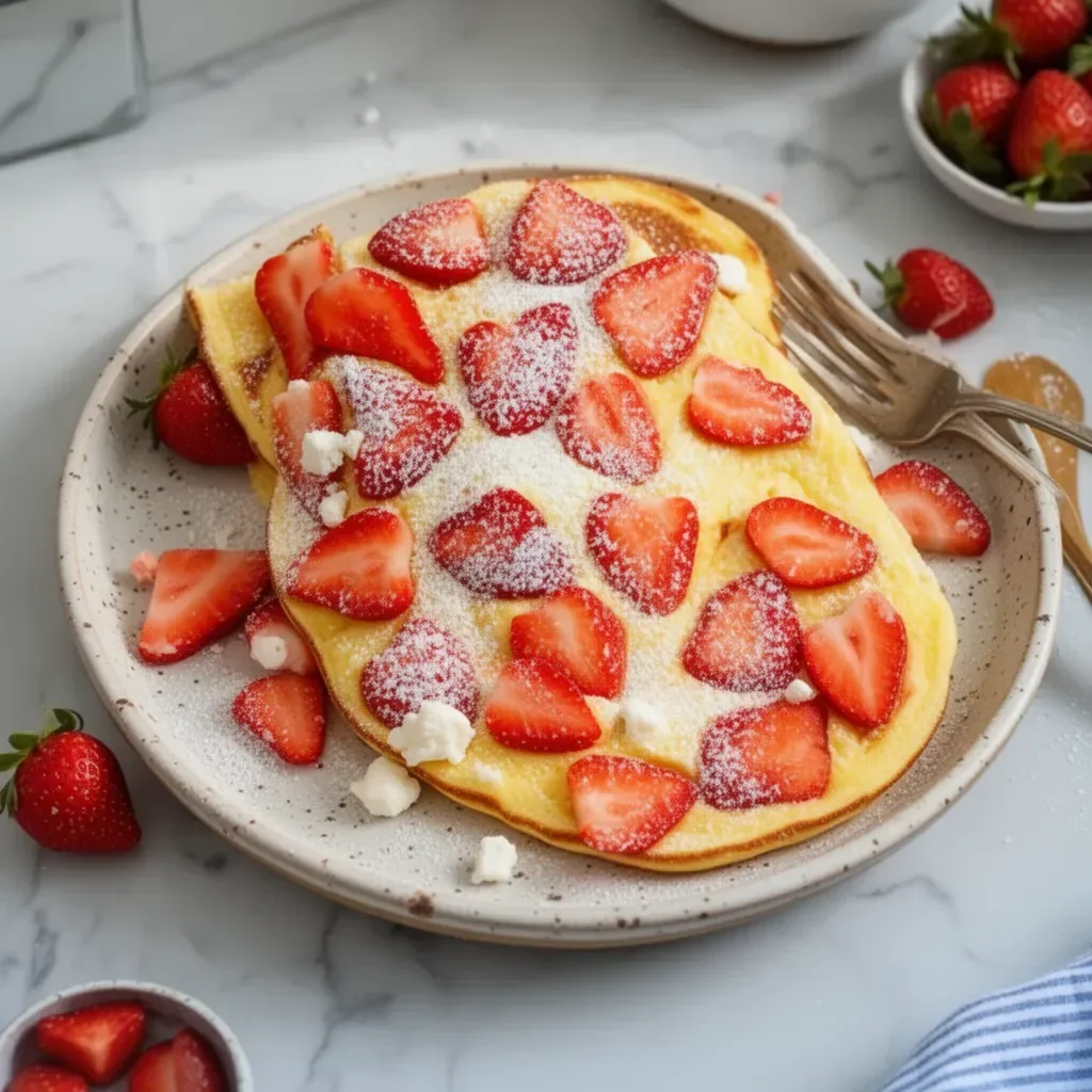 Pancakes de requesón horneadas, ligeras y ricas en proteínas.