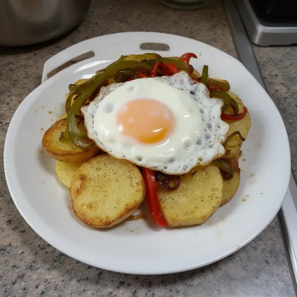 Patatas a lo Pobre al horno con huevo, receta deliciosa y fácil de preparar