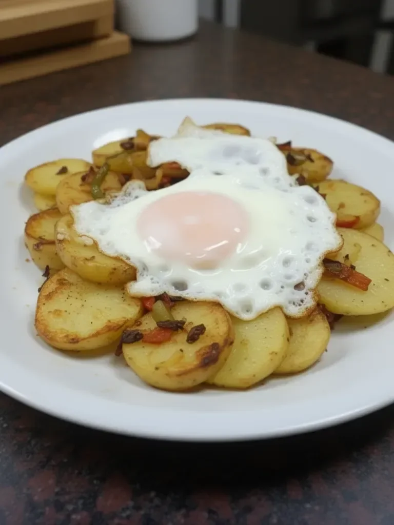 Receta de Patatas a lo pobre al horno con huevo