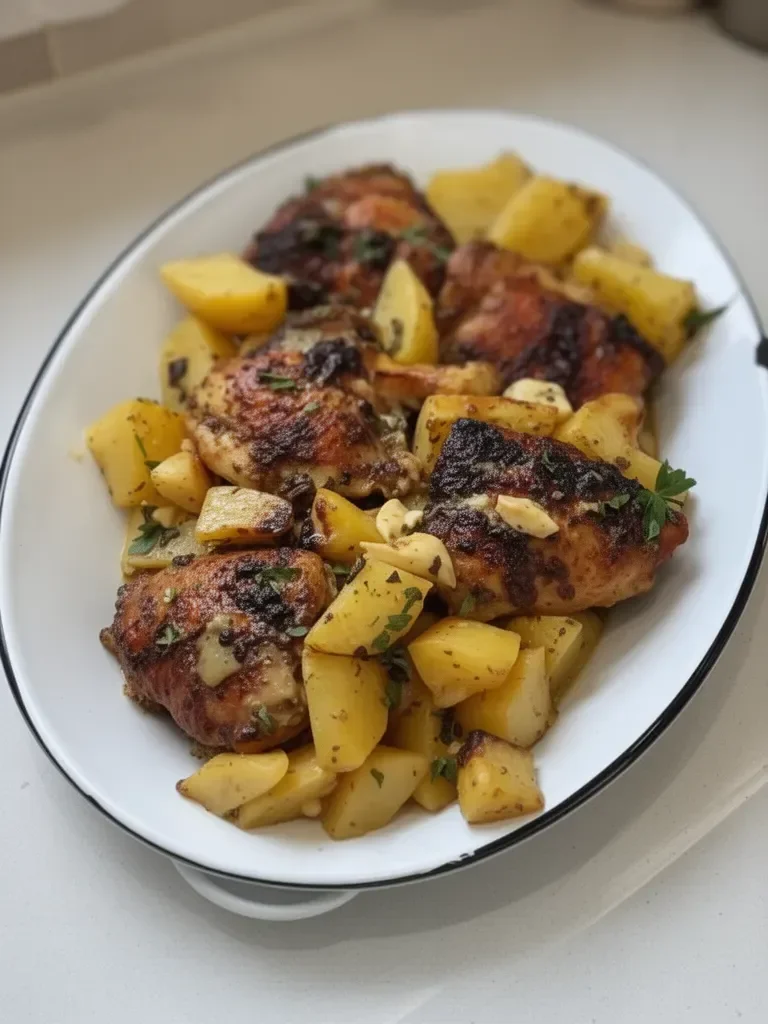 Pollo y Papas Griegas