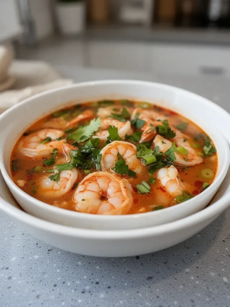 Sopa de Camarones Rápida y Picante