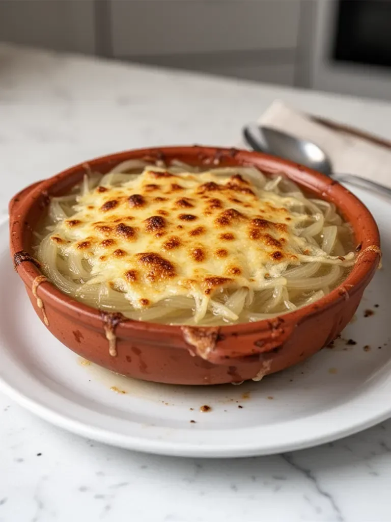 Sopa de Cebollas Gratinada