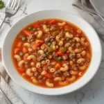 Sopa de Pasta con Carne Molida Italiana