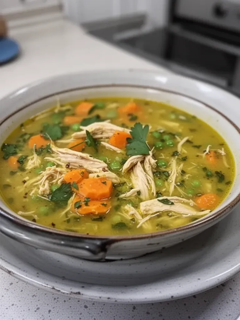 Sopa de Pollo con Cúrcuma Antiinflamatoria