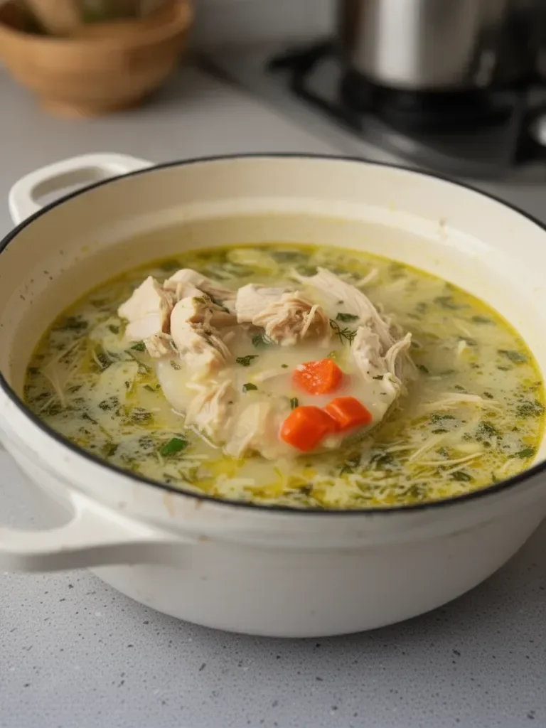 Sopa de Pollo con Orégano y Limón