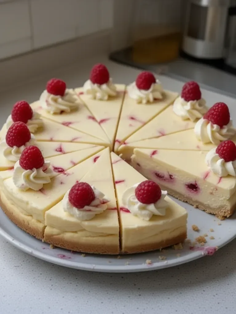 Tarta de Queso con Chocolate Blanco y Frambuesas