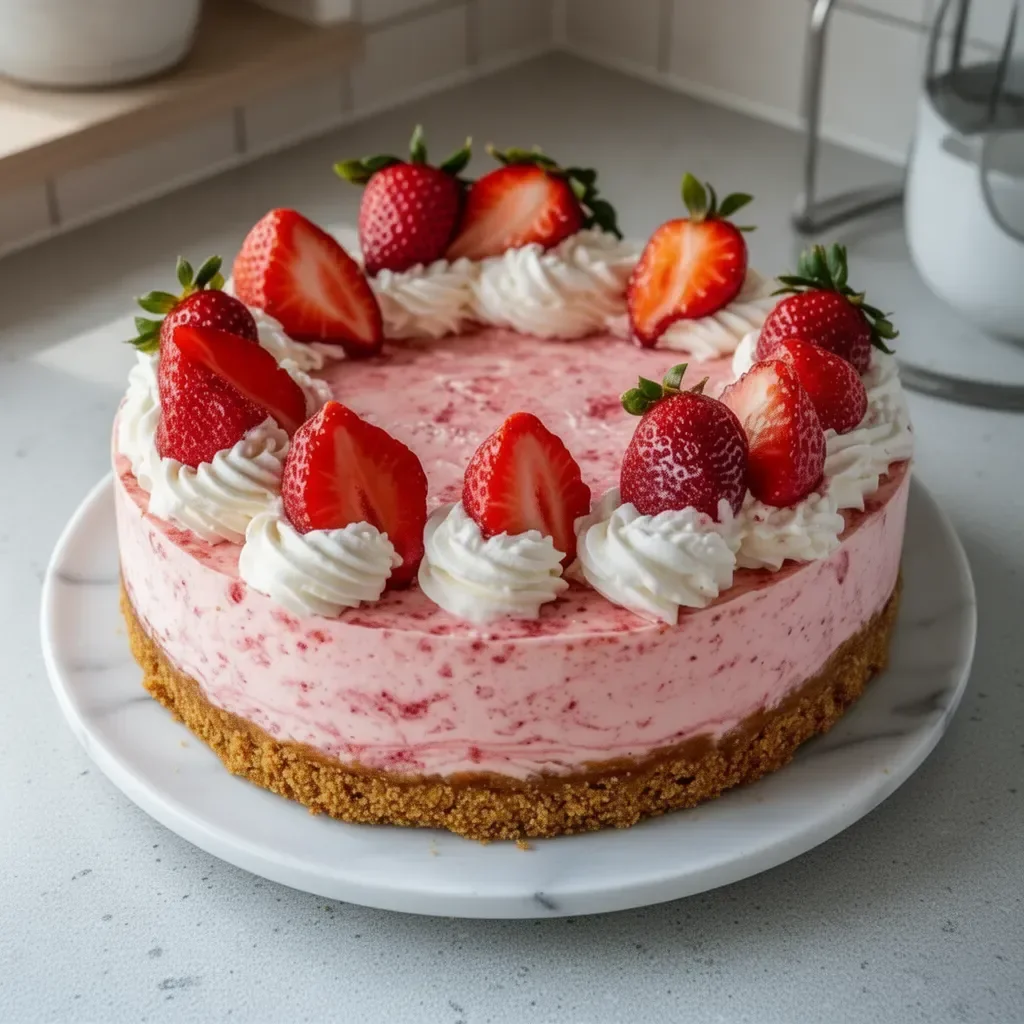 Tarta de queso con fresas, un postre tentador y delicioso