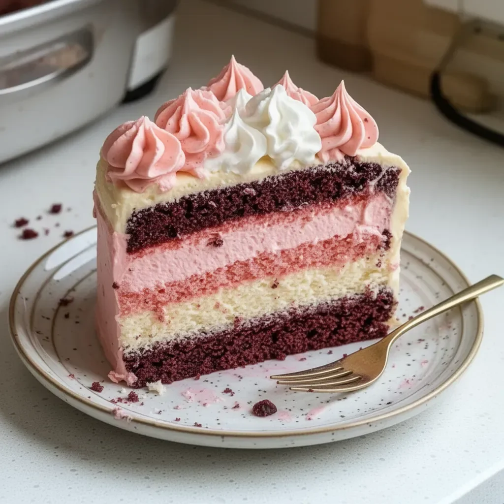 Tarta Napolitana tradicional con salsa dulce y masa crujiente