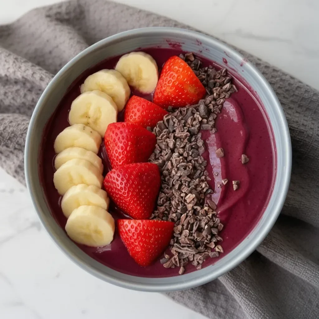 Delicioso Tazón de Acai saludable para Paleo, Whole 30 y vegano