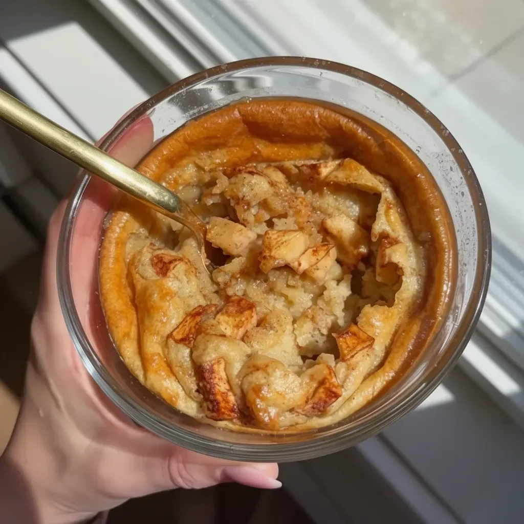 Tazón colorido de panqueques de proteína con frutas frescas y sirope.