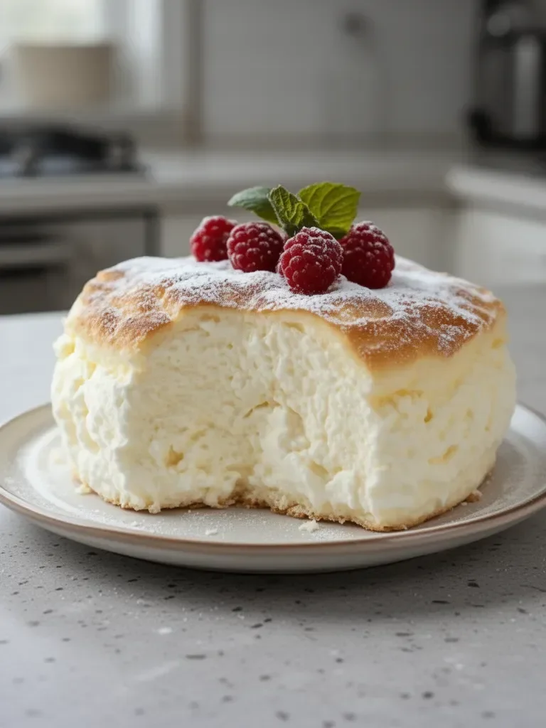 Torta de Nube de Yogur para un Postre Ligero