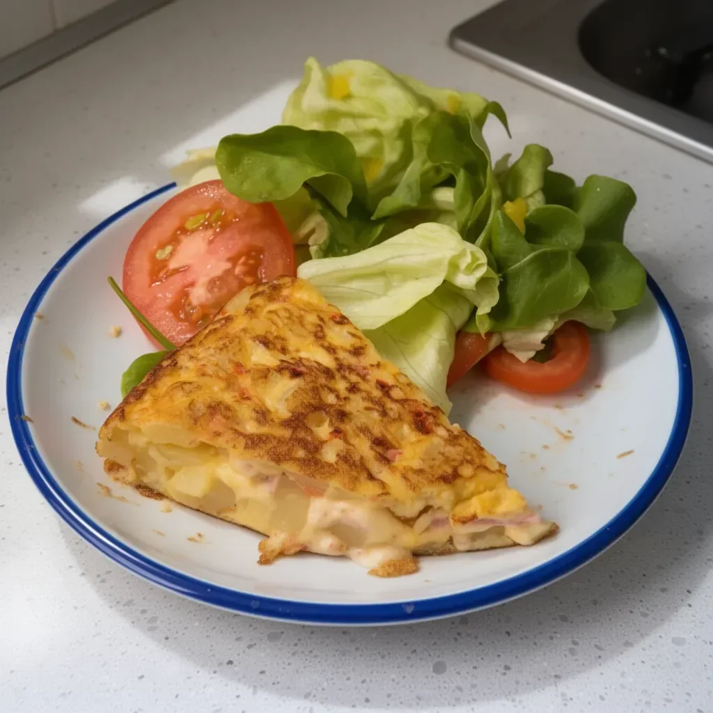 Tortilla de Papa Rellena con ingredientes frescos y presentación espectacular