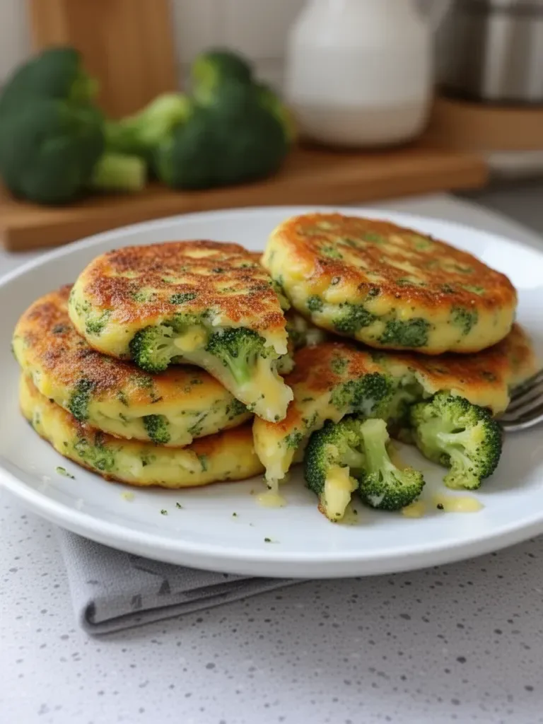 Tortitas de brócoli y papa con queso
