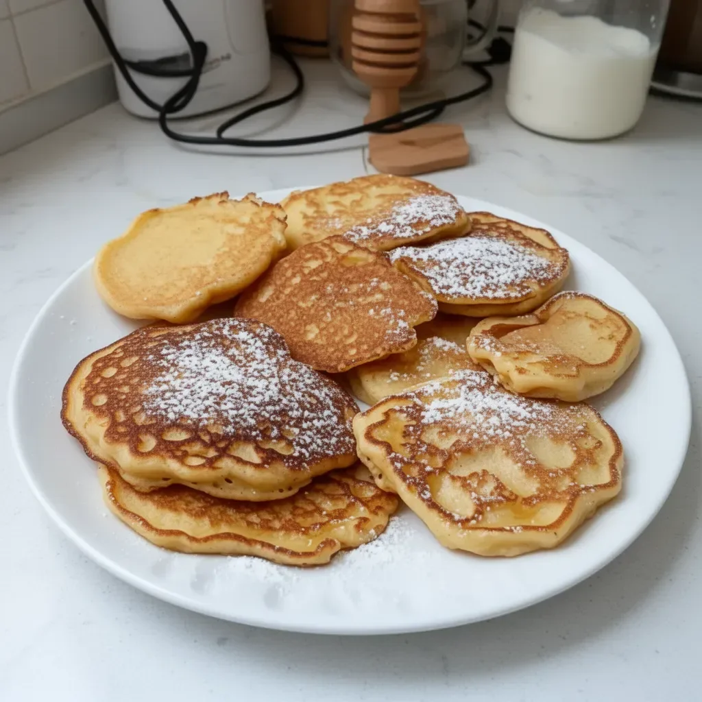Tortitas de manzana y yogur recién hechas en un plato