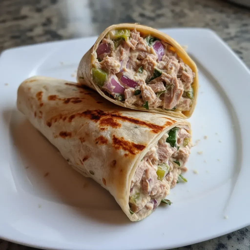 Wrap de atún fresco y saludable con ingredientes frescos y sabrosos