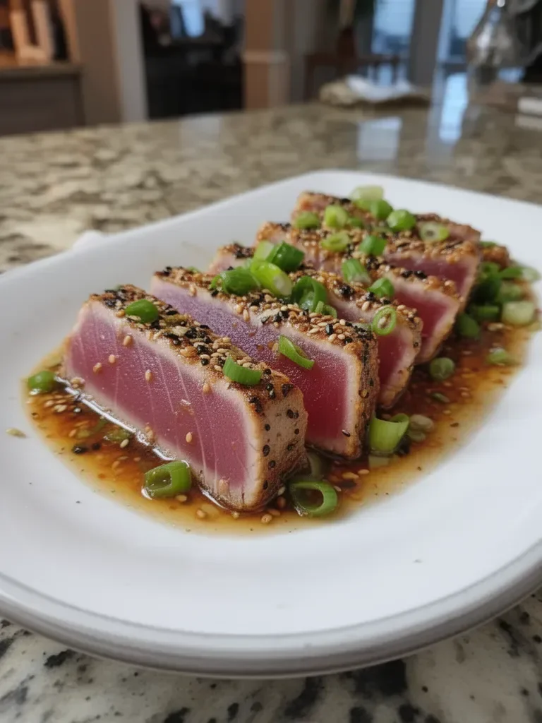 Atún Ahi Sellado con Sabores de Inspiración Asiática