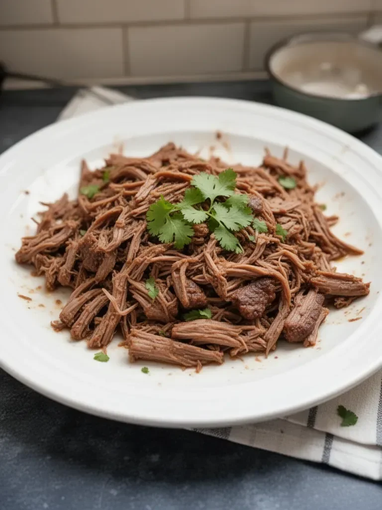Barbacoa mexicana cocinada en olla de cocción lenta
