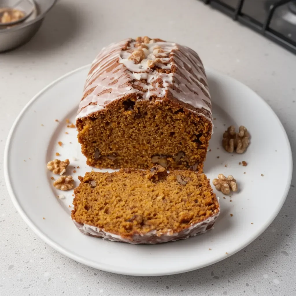 Bizcocho de Calabaza con Nueces recién horneado, esponjoso y delicioso