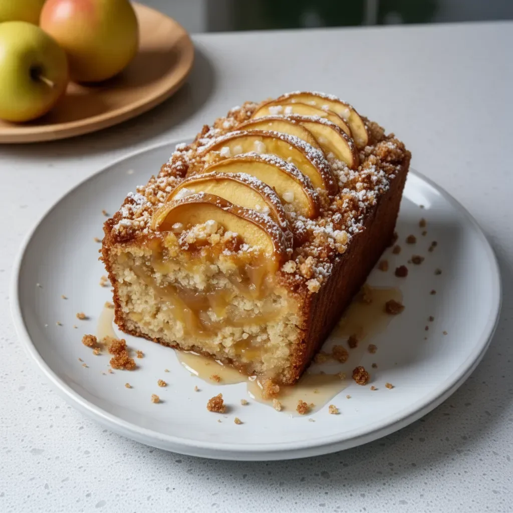 Budín de Manzana Integral recién horneado, sano y delicioso