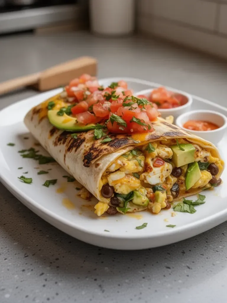 Burrito de desayuno alto en proteínas