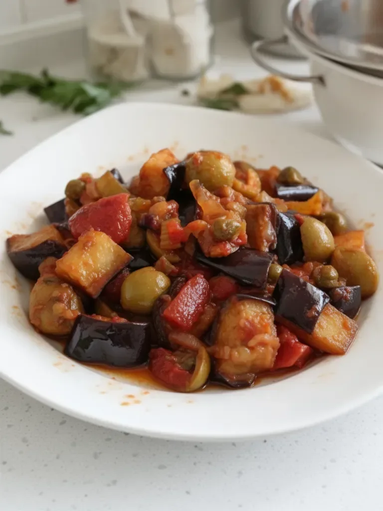 Caponata siciliana, receta tradicional italiana