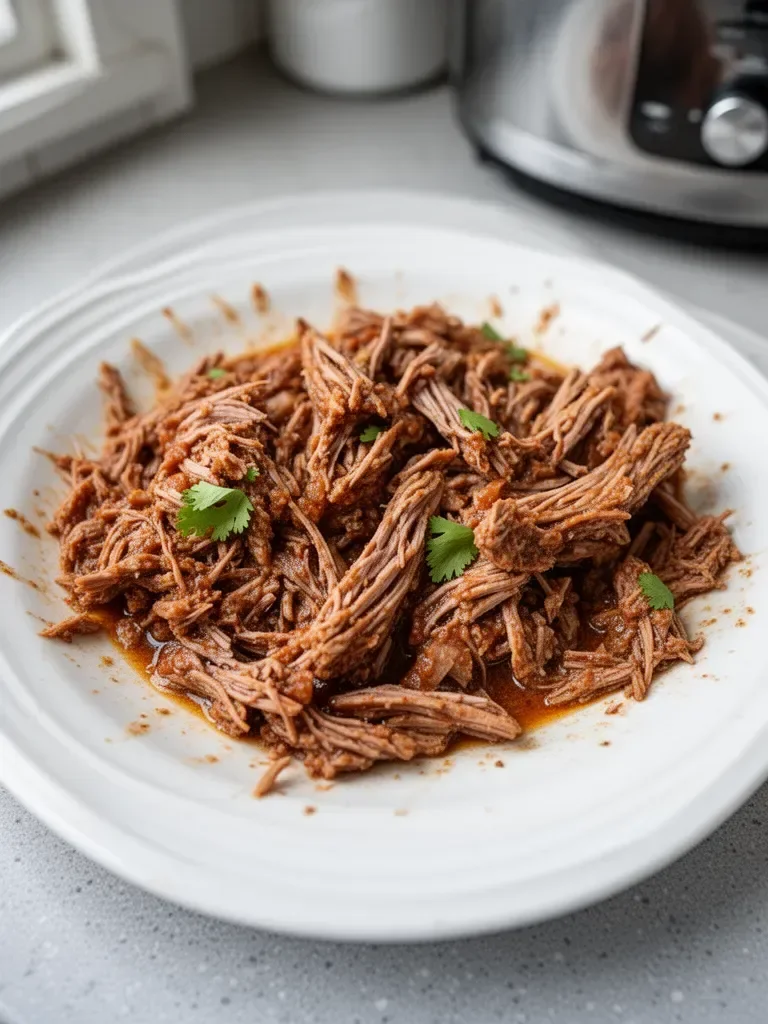 Carne Deshebrada Mexicana en Olla de Cocción Lenta