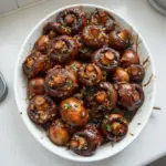 Champiñones asados con ajo y balsámico de soya
