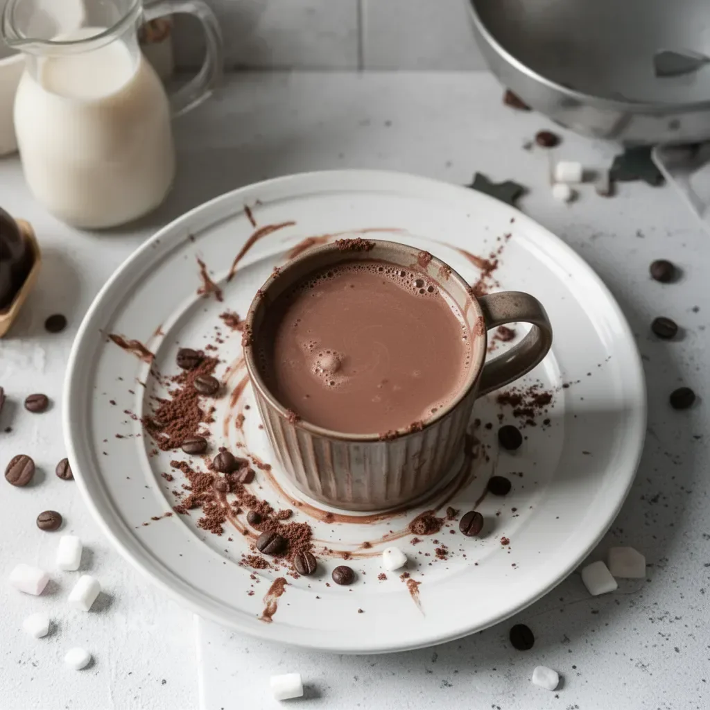 Taza de Chocolate Caliente Francés con un toque de crema batida y canela