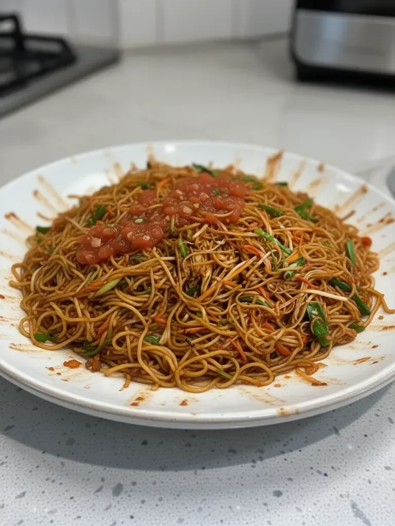Chow Mein con Salsa Authentic Chow Mein