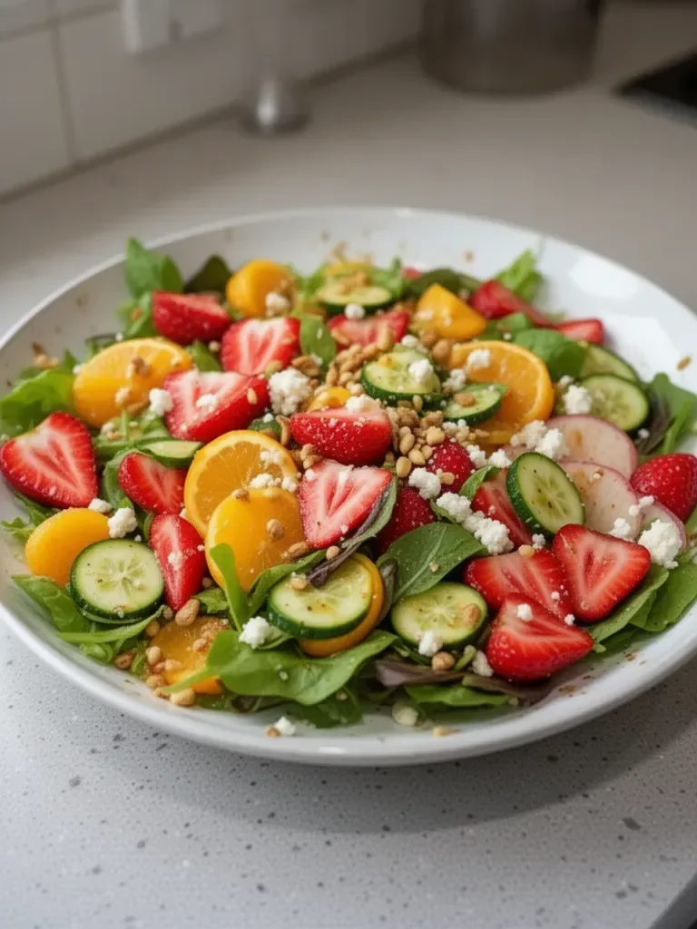 Ensalada Brillante de Primavera con Vinagreta de Cítricos