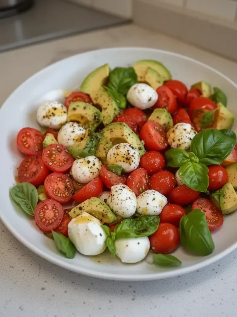 Ensalada Caprese de Aguacate Ligera