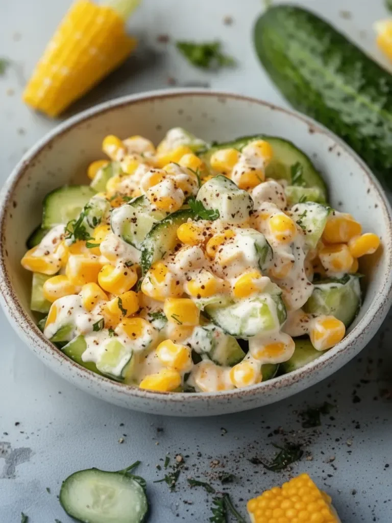 Ensalada Cremosa de Maíz y Pepino