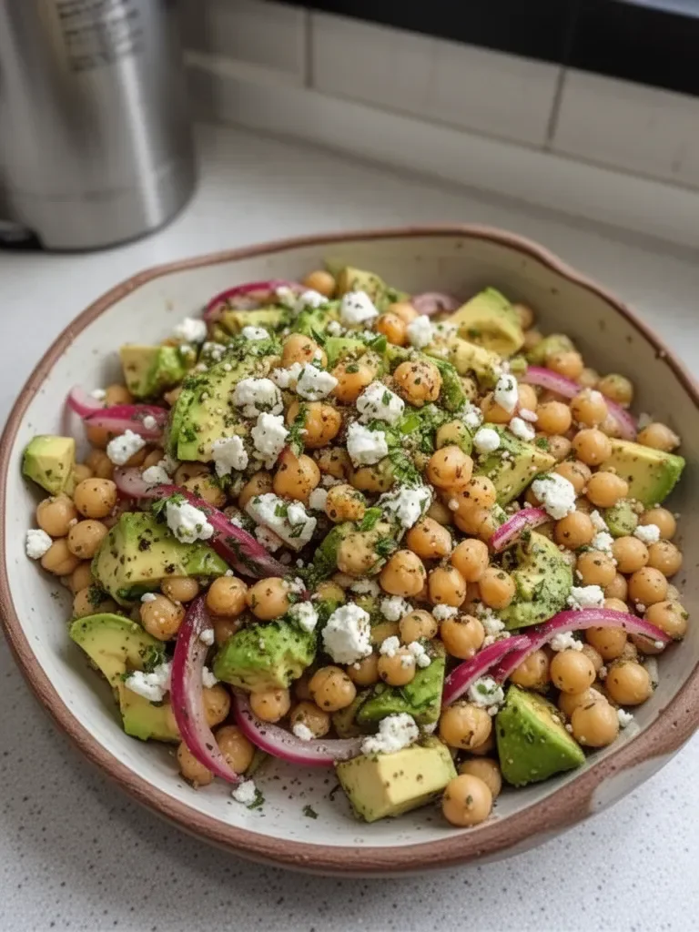 Ensalada de Garbanzos, Feta y Aguacate