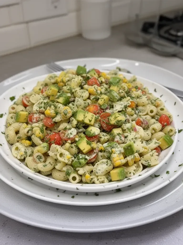 Ensalada de pasta con cilantro y lima
