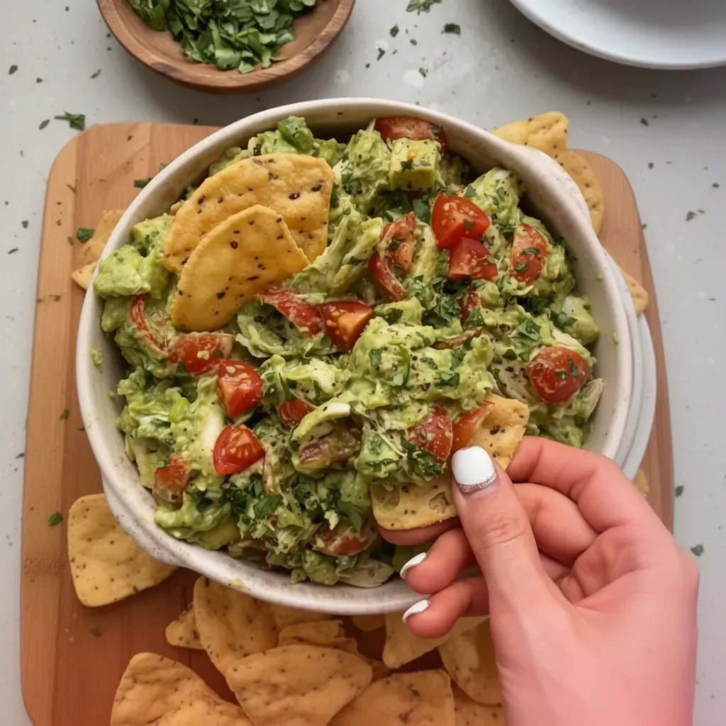 Ensalada de pollo guacamole con aguacate y verduras frescas