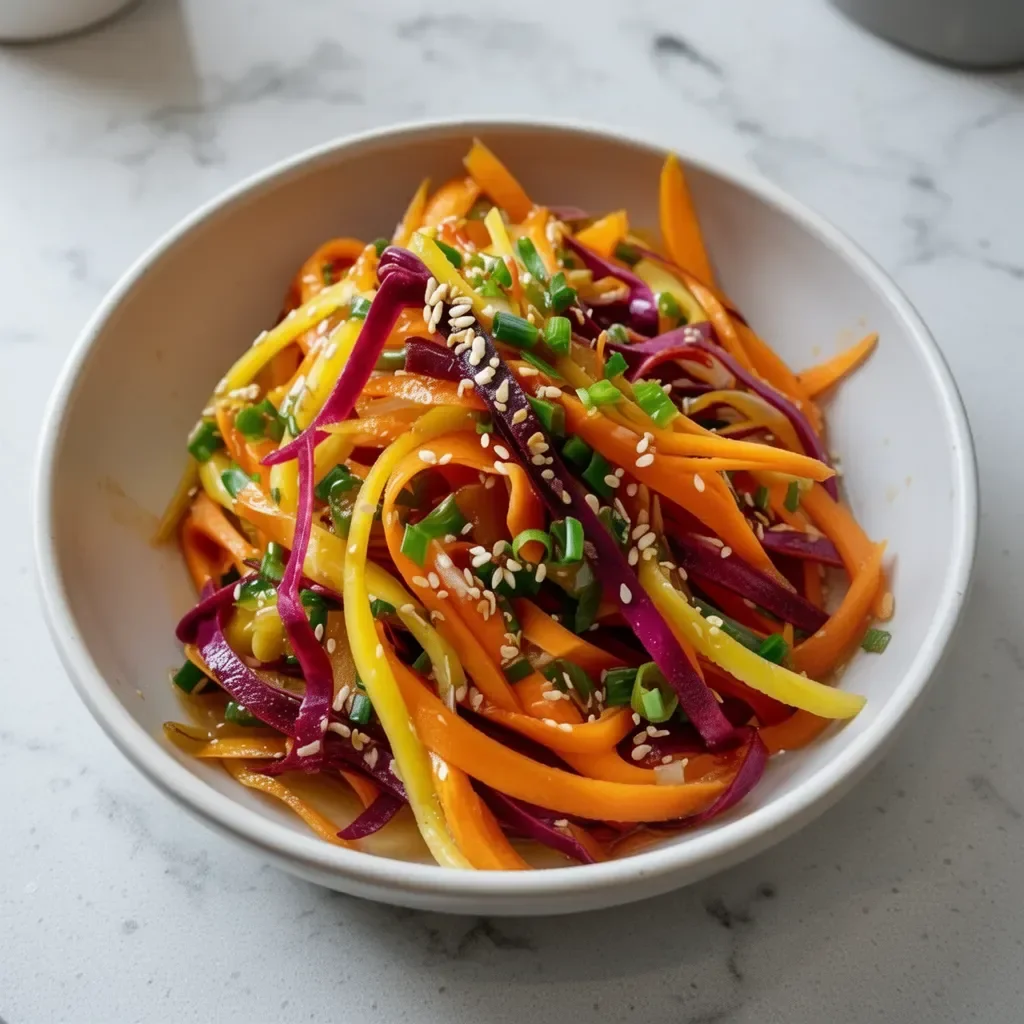 Ensalada de zanahoria fresca con ingredientes saludables y colores vibrantes