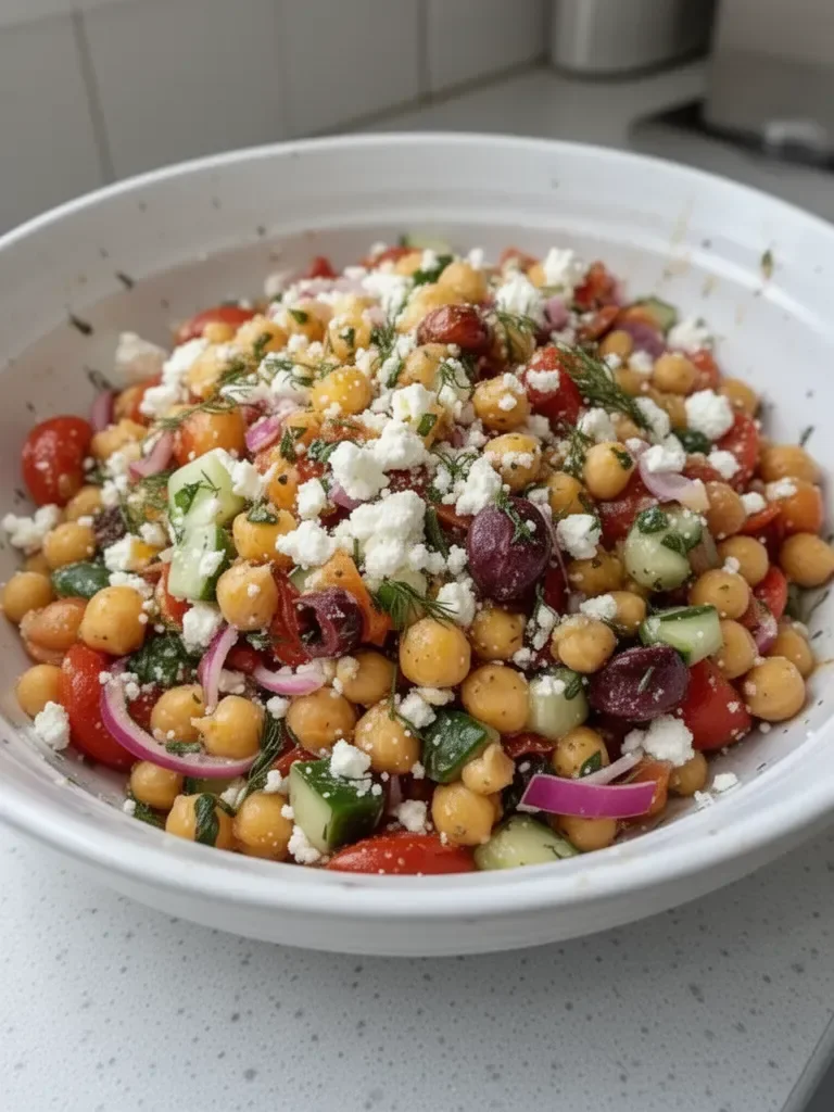 Ensalada Mediterránea de Garbanzos y Feta