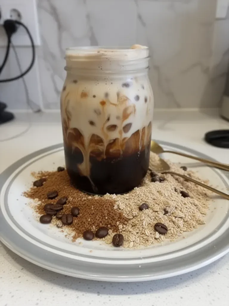 Espresso Agitado con Leche de Avena y Azúcar Moreno Helado