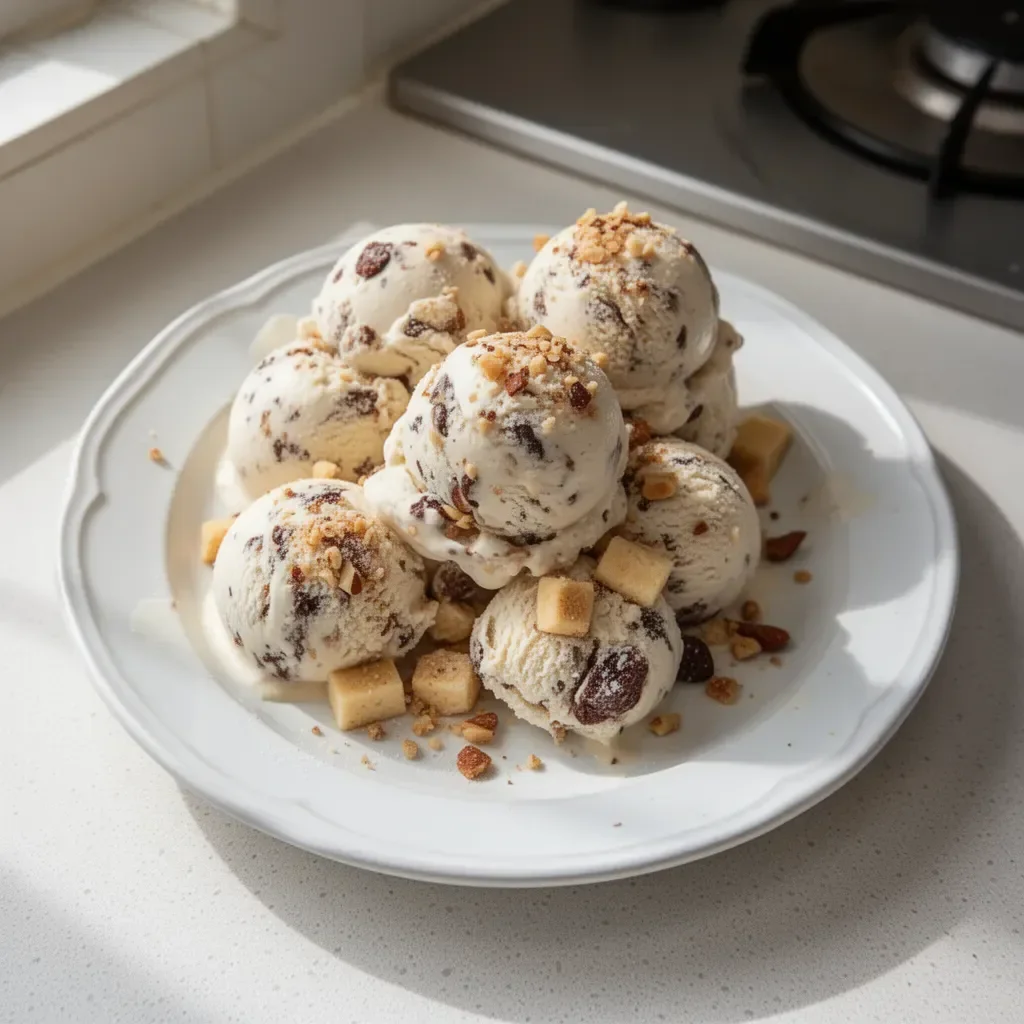 Receta de helado casero de trozos con ingredientes frescos