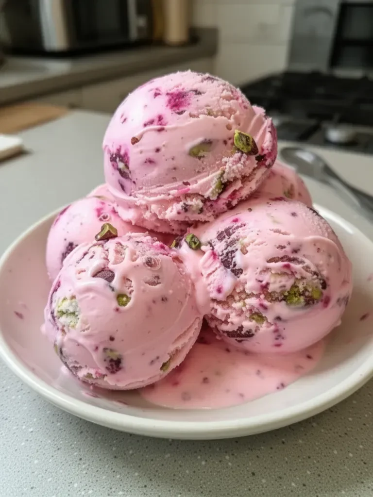 Helado de Rosa y Pistacho