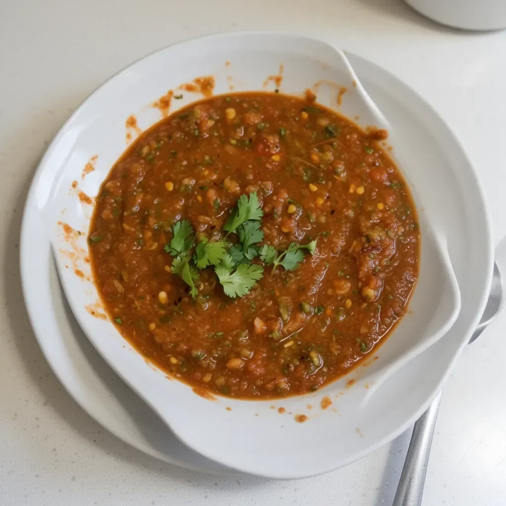 Plato de salsa casera fresca y deliciosa
