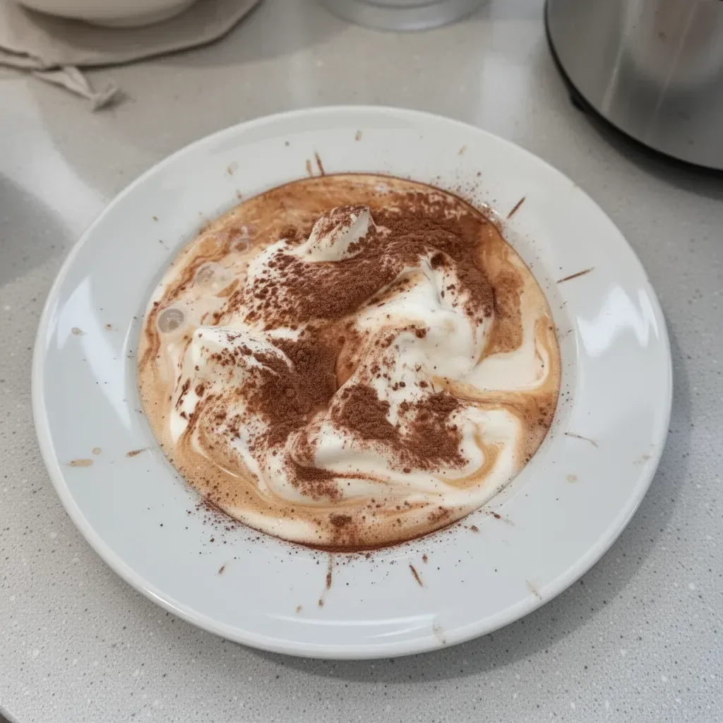 Helado de Latte de Tiramisu, un postre cremoso y delicioso.