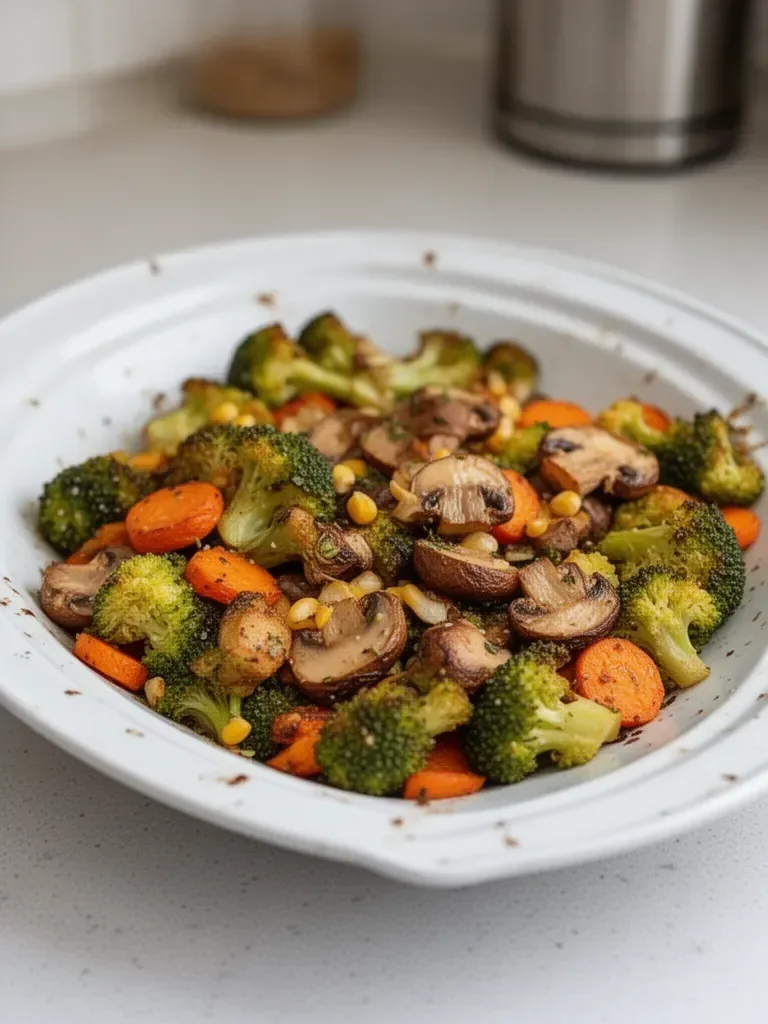 Mezcla de verduras asadas crujientes