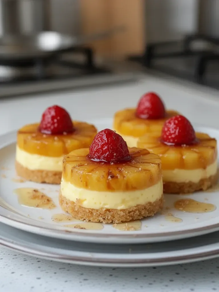 Mini Pasteles de Queso de Piña Invertida