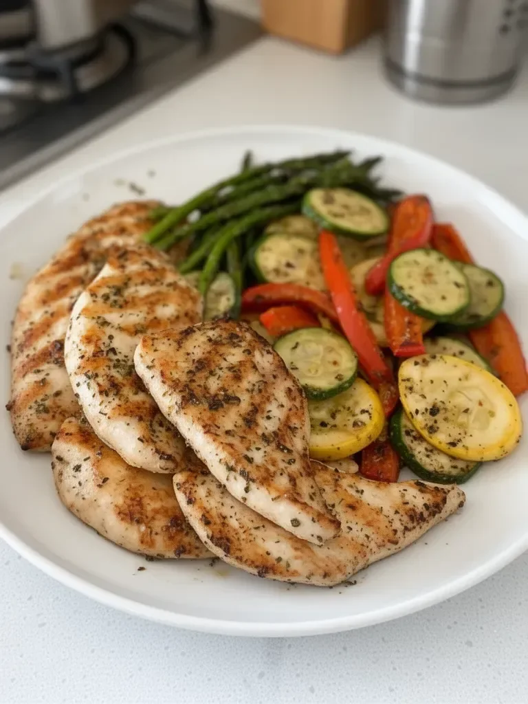 Pollo a la parrilla con ajo y hierbas