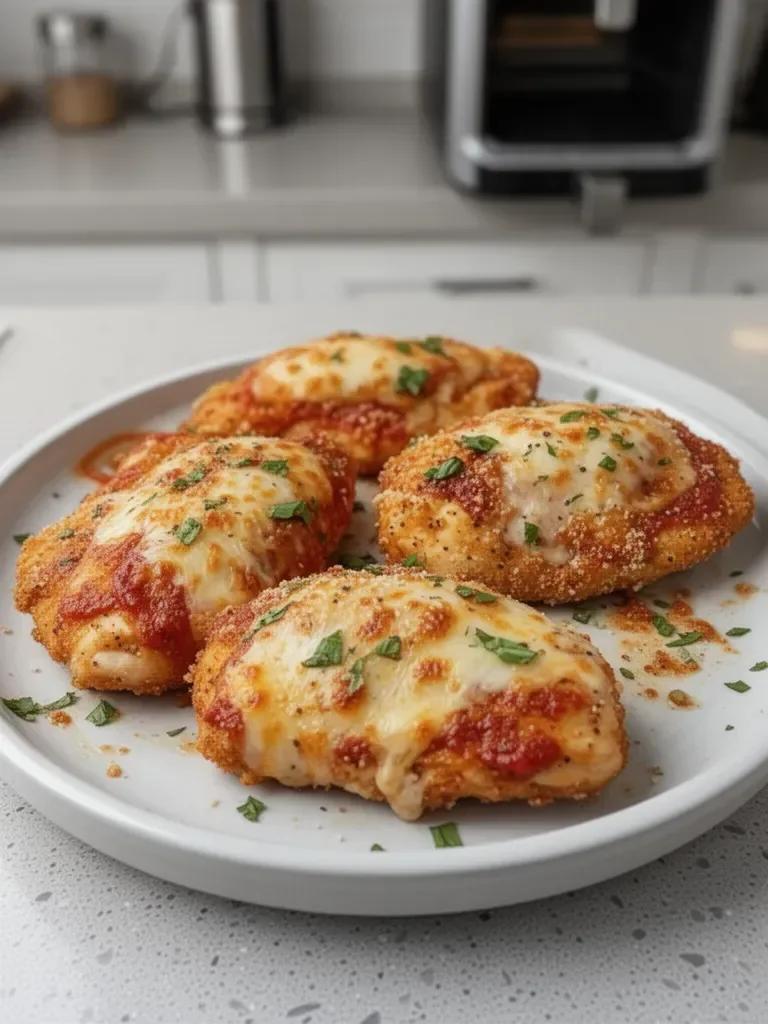 Pollo Jugoso Empanizado y Horneado al Estilo Freidora de Aire