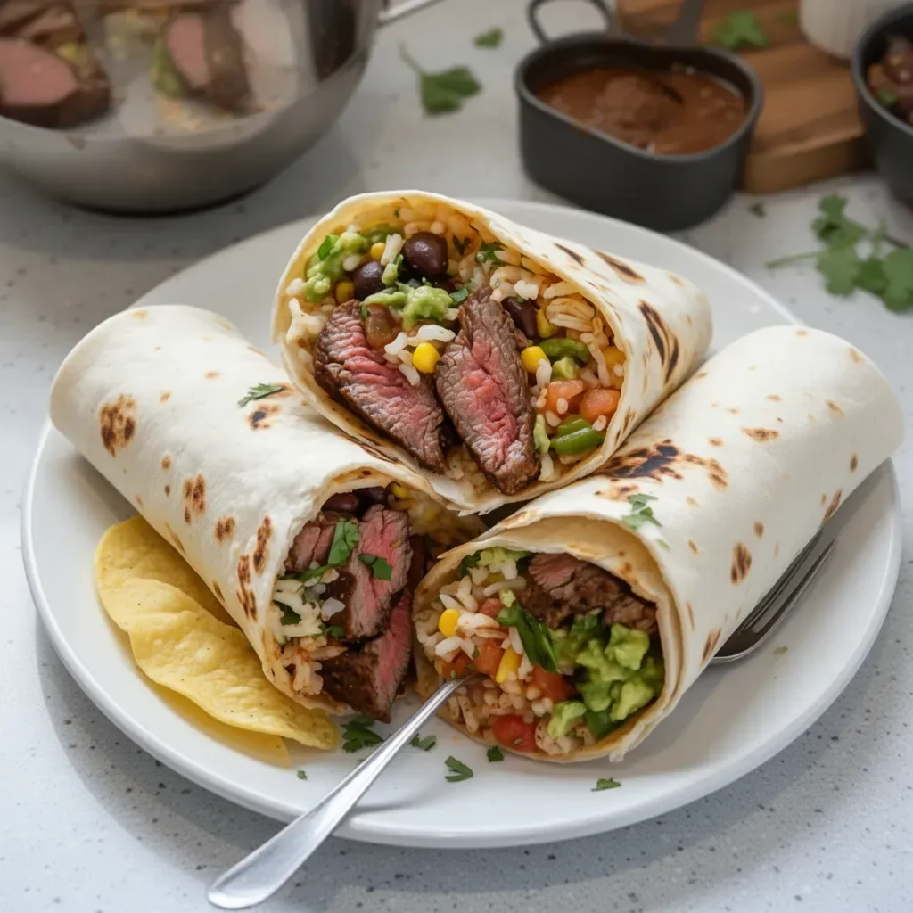 Receta de burritos carne asada deliciosos y fáciles de preparar.