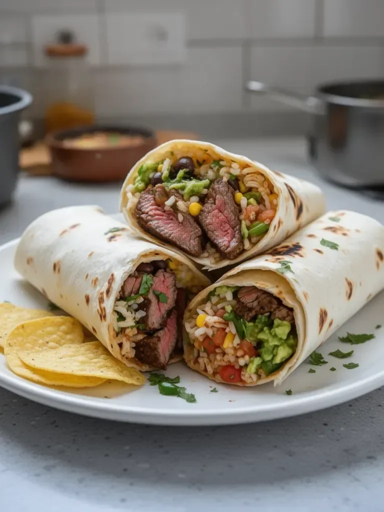 Burritos de carne asada deliciosos