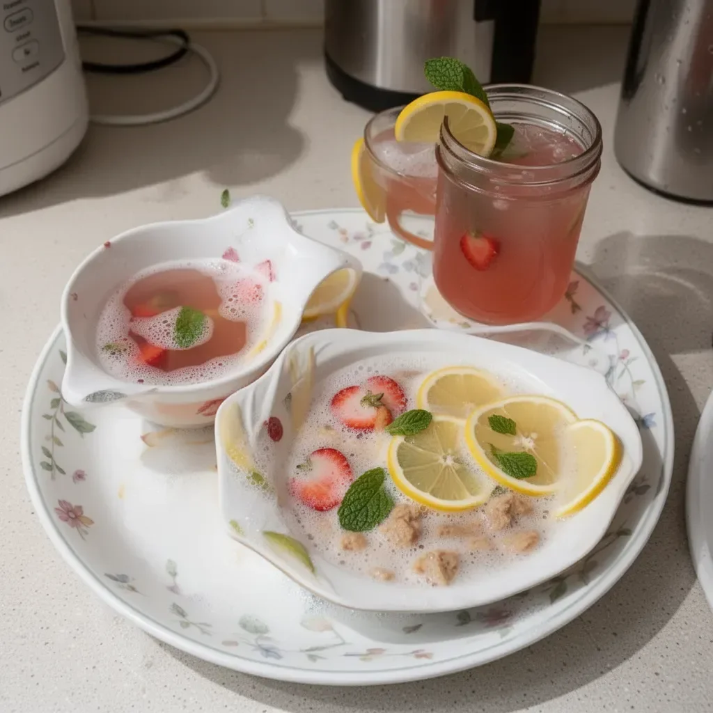 Receta de ponche de limón espumoso en vaso, bebida refrescante y deliciosa